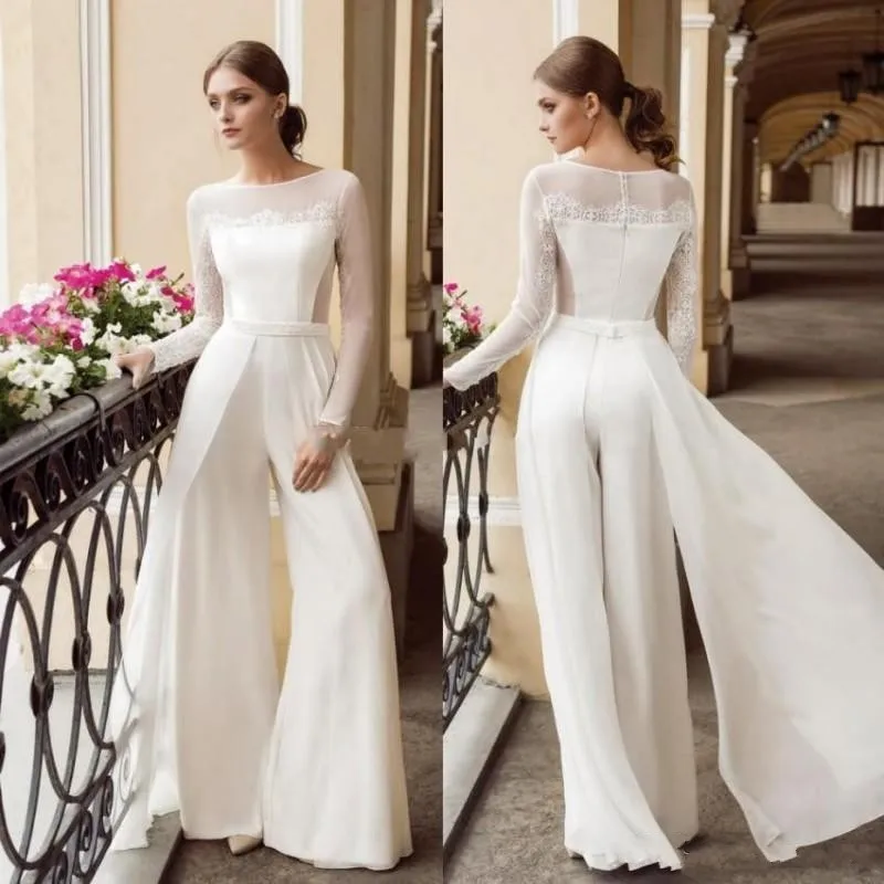 

New Modest A Line Wedding Dresses /2 Sleeves Jewel Lace Top Cathedral Train Bridal Gowns Couture vestido de noiva