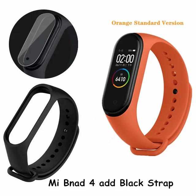 Orange add Black Xiaomi mi Band 4, умный браслет 3, Bluetooth 5,0, браслет для фитнеса, Traker AMOLED, цветной сенсорный экран, mi Band 4, спортивный, Smartband 4 - Цвет: Orange add Black