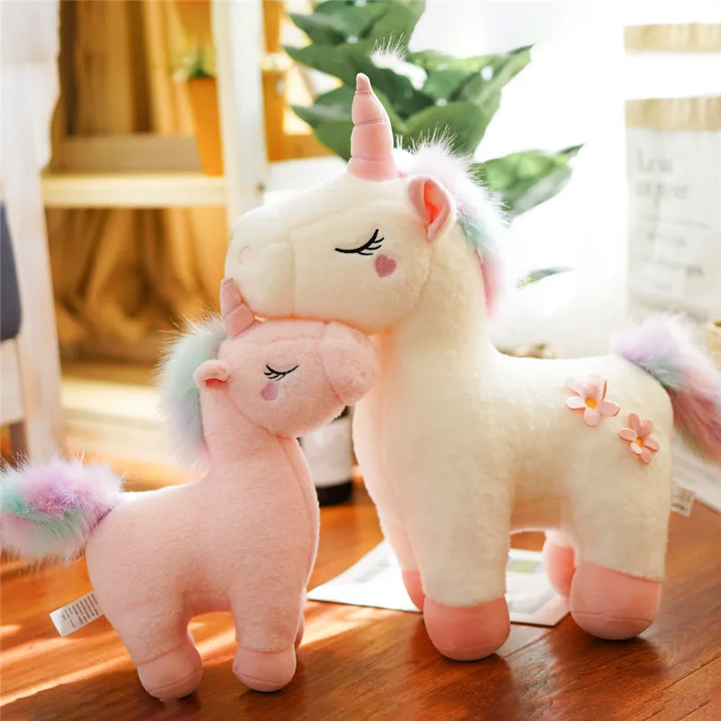 Маленький единорог игрушки мягкие плюшевые животных и Плюшевый лошадка с куклой