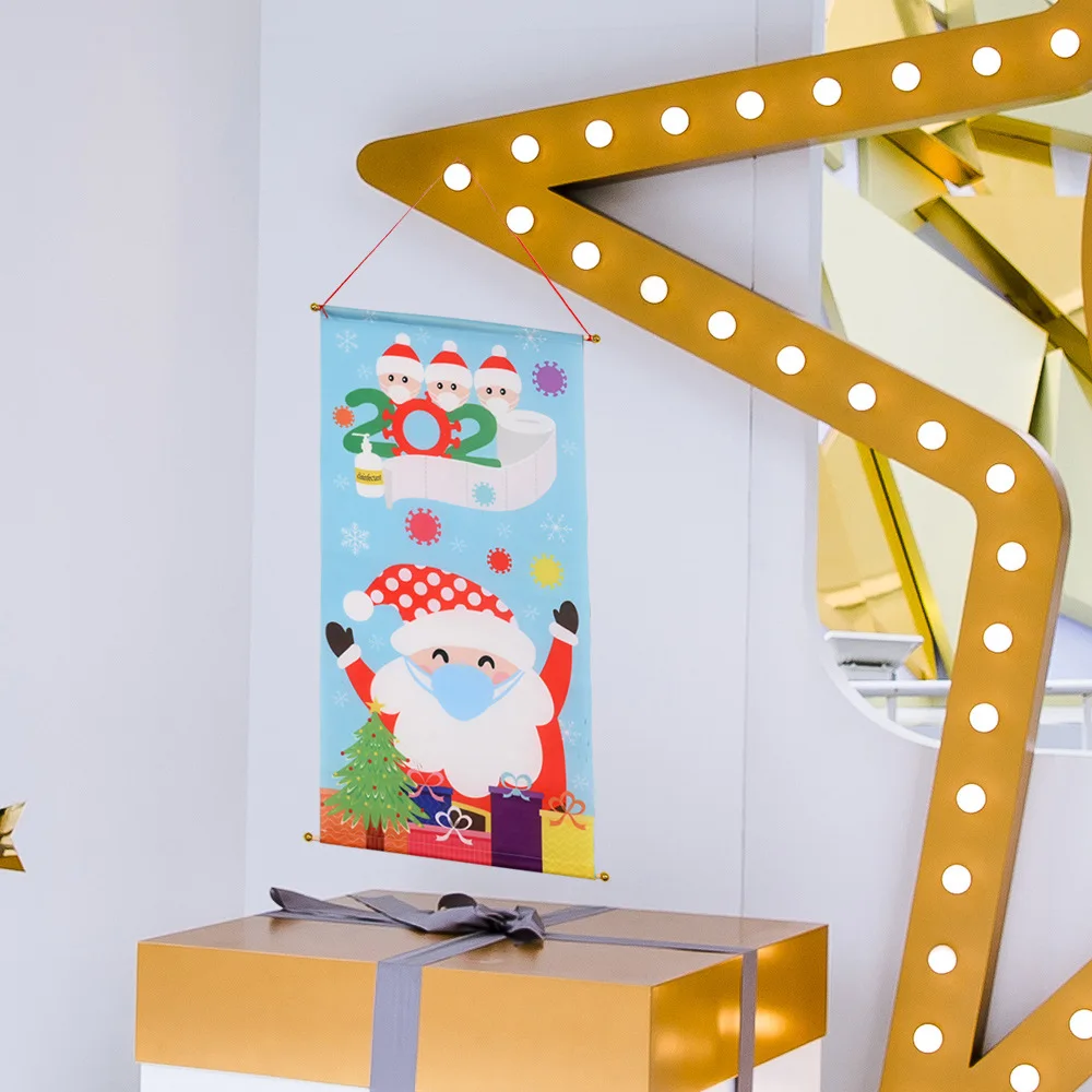 

Christmas decorations creative hanging cloth 20 new creative hanging flags wall decoration hanging cloth old people hanging flag
