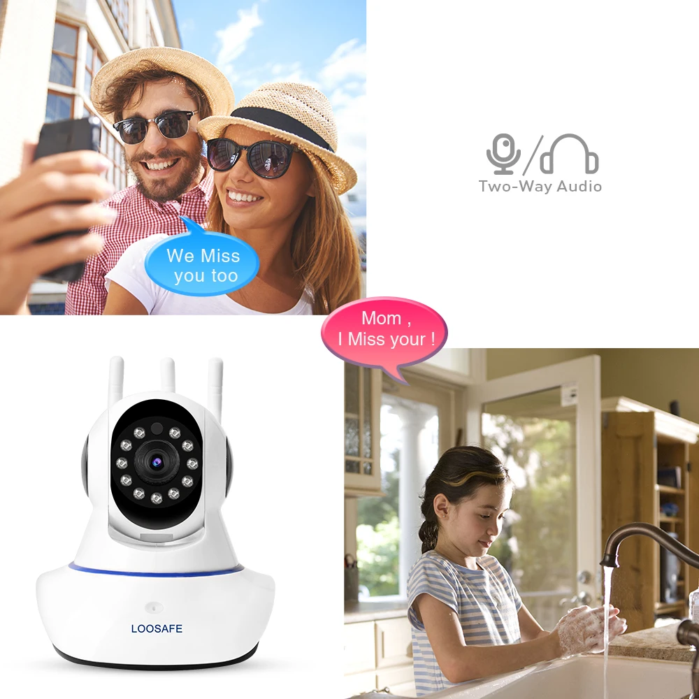 LOOSAFE 1080P 2MP Домашняя безопасность IP пришел детский монитор в помещении сеть