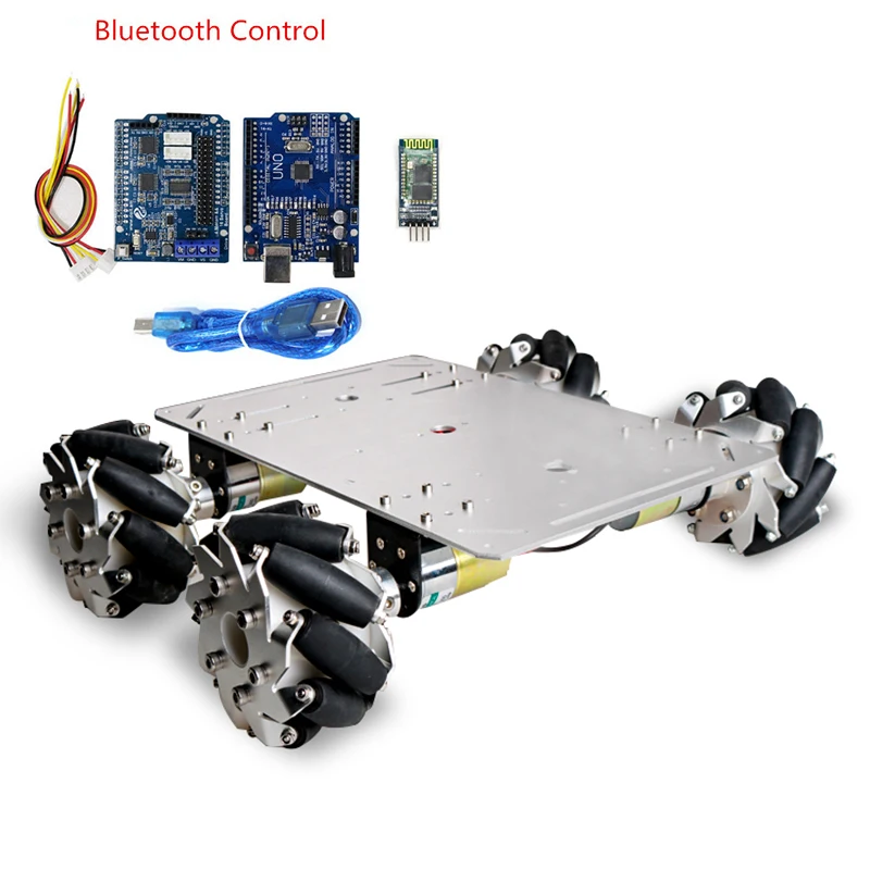 100mm Mecanum Wheel Smart Car Chassis with Control Kit+12V High Power 37 DC Motor DIY RC Drift Rotation Platform Toy | Игрушки и хобби