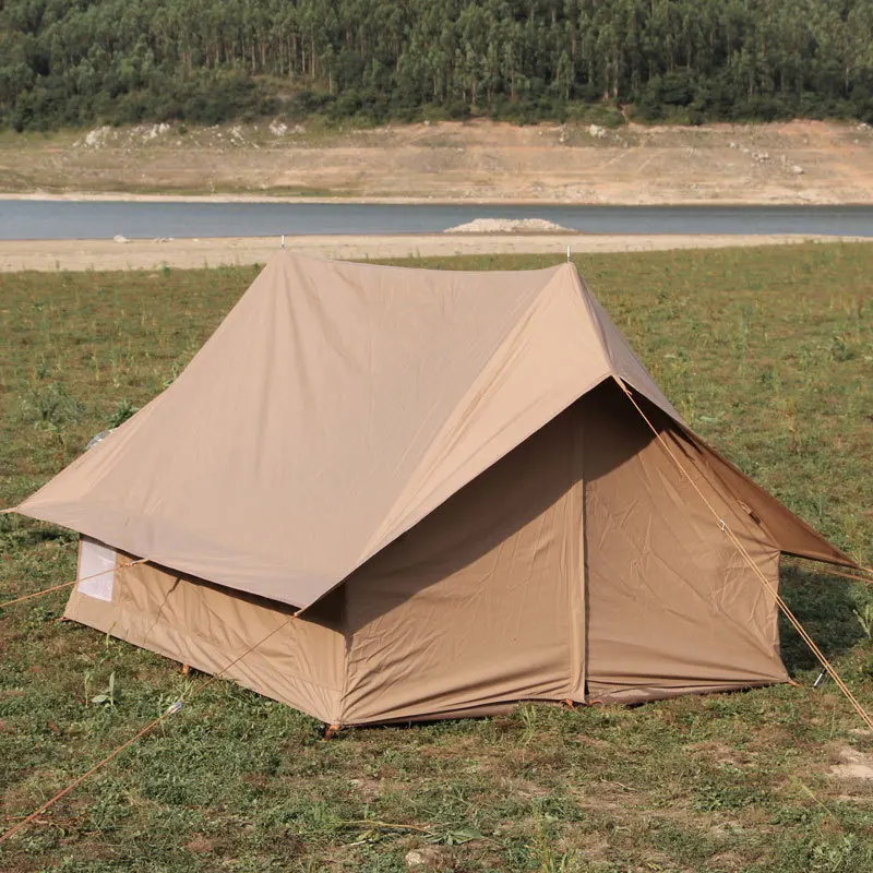 Günstig Hohe Qualität 205*155*125CM 2 Person Verwenden Baumwolle Hütte Doppel Kleine Zimmer Zelte Im Freien Wasserdichte Aluminium Legierung Camping Zelt