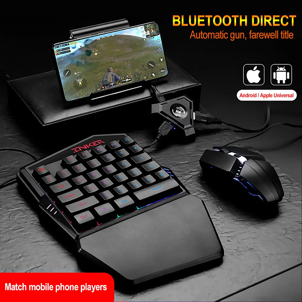 HXSJ P5 Bluetooth Игровой конвертер Мобильный коннектор для клавиатуры и мыши для подключения к Android-телефону Подключение Plug and Play.
