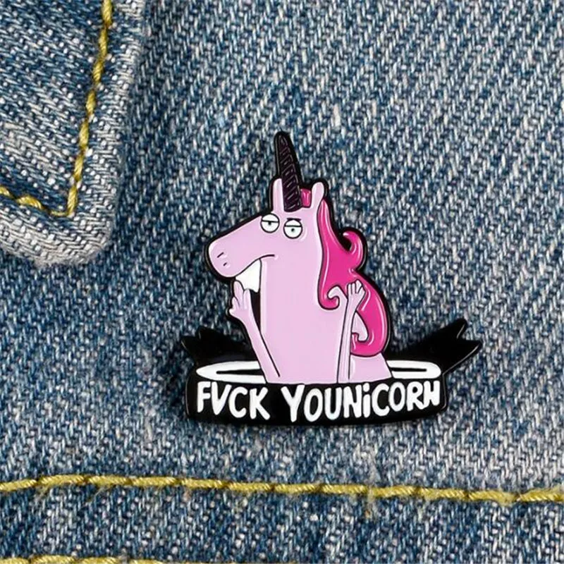 Новые милые животные Единорог металлический значок украшения одежды DIY брошь Kawaii