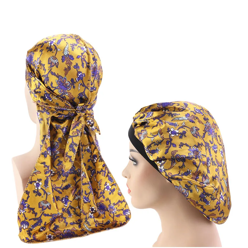 2 шт./компл. Durag и шляпа модная мужская Бандана Женская Удобная Кепка Chemo