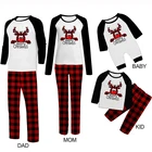 Пижамный комплект для всей семьи, Рождественский костюм, Модный комбинезон с надписью Merry Christmas с оленем для взрослых и детей, семейная Пижама, 2021
