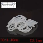 Белое пищевое Силиконовое резиновое уплотнительное кольцо шайба поперечное сечение 1 мм OD 4-40 мм