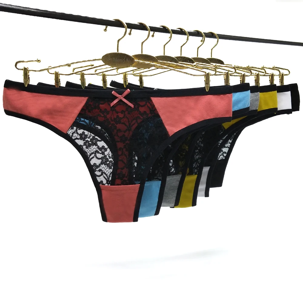 

Трусы женские кружевные х/б, с низкой посадкой, 6 шт./лот