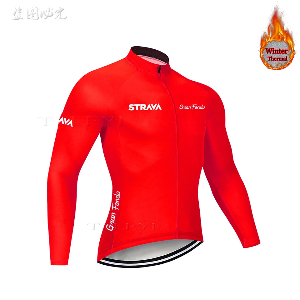 Strava Велоспорт Джерси флис зимний термо велосипедный куртка для езды на велосипеде из джерси Зимний Теплый горный велосипед одежда - Цвет: 2