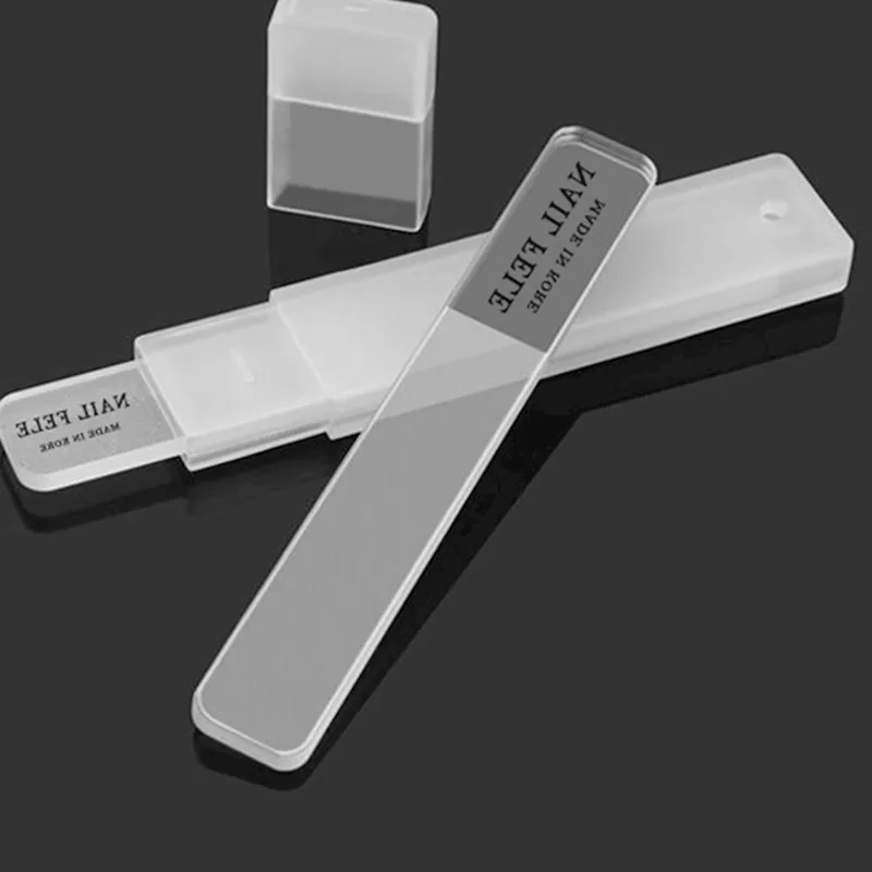9cm-Box 9 см профессиональная нано стеклянная пилка для ногтей прозрачная шлифовальная Полировка Шлифовка ногтей Маникюр - Color: 9cm-Box