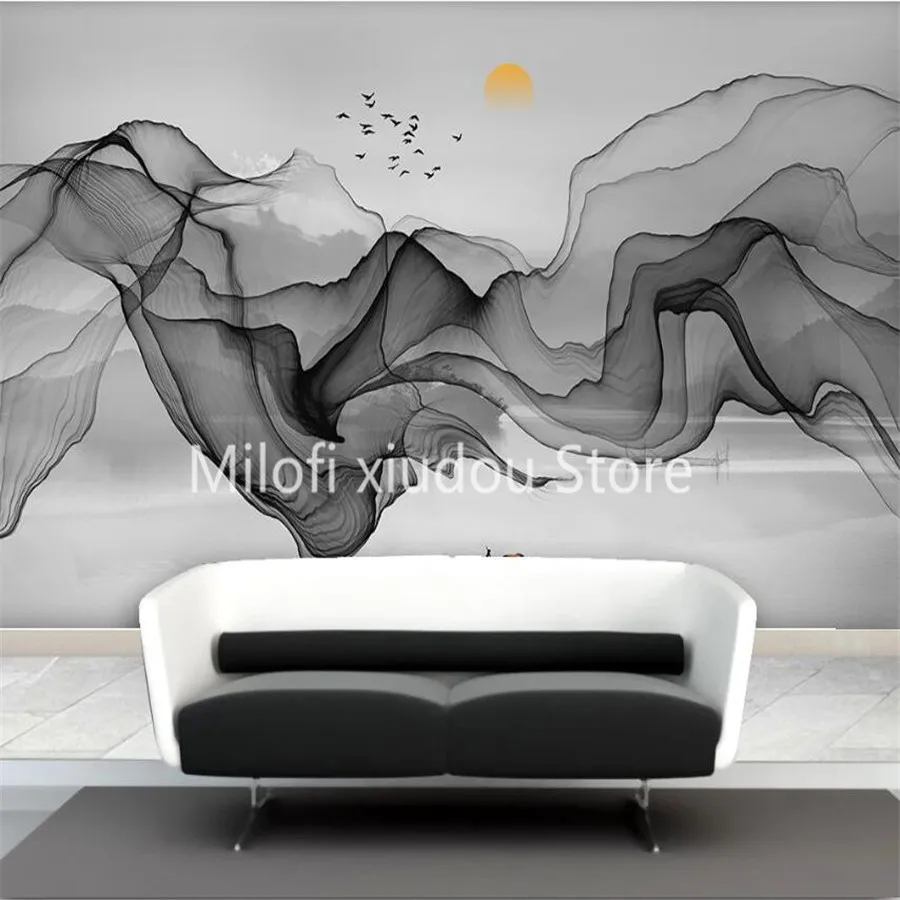 

Custom D mural wallpaper abstract lines artistic conception living room bedroom background wall decoration painting wallpaper
