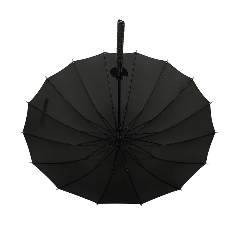 New black straight handle umbrella waterproof sunscreen long men gift | Дом и сад