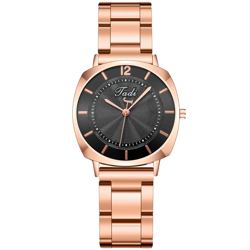 

Relogio Watches For Women Stainless Steel Belt Strap Square Alloy Quartz Wrist Watch Analog Rose Gold Female Watches Gifts Reloj