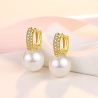 2021 new fashion fresh shiny crystal senior drop earrings jewelry contracted geometric pearl trend fine women earrings