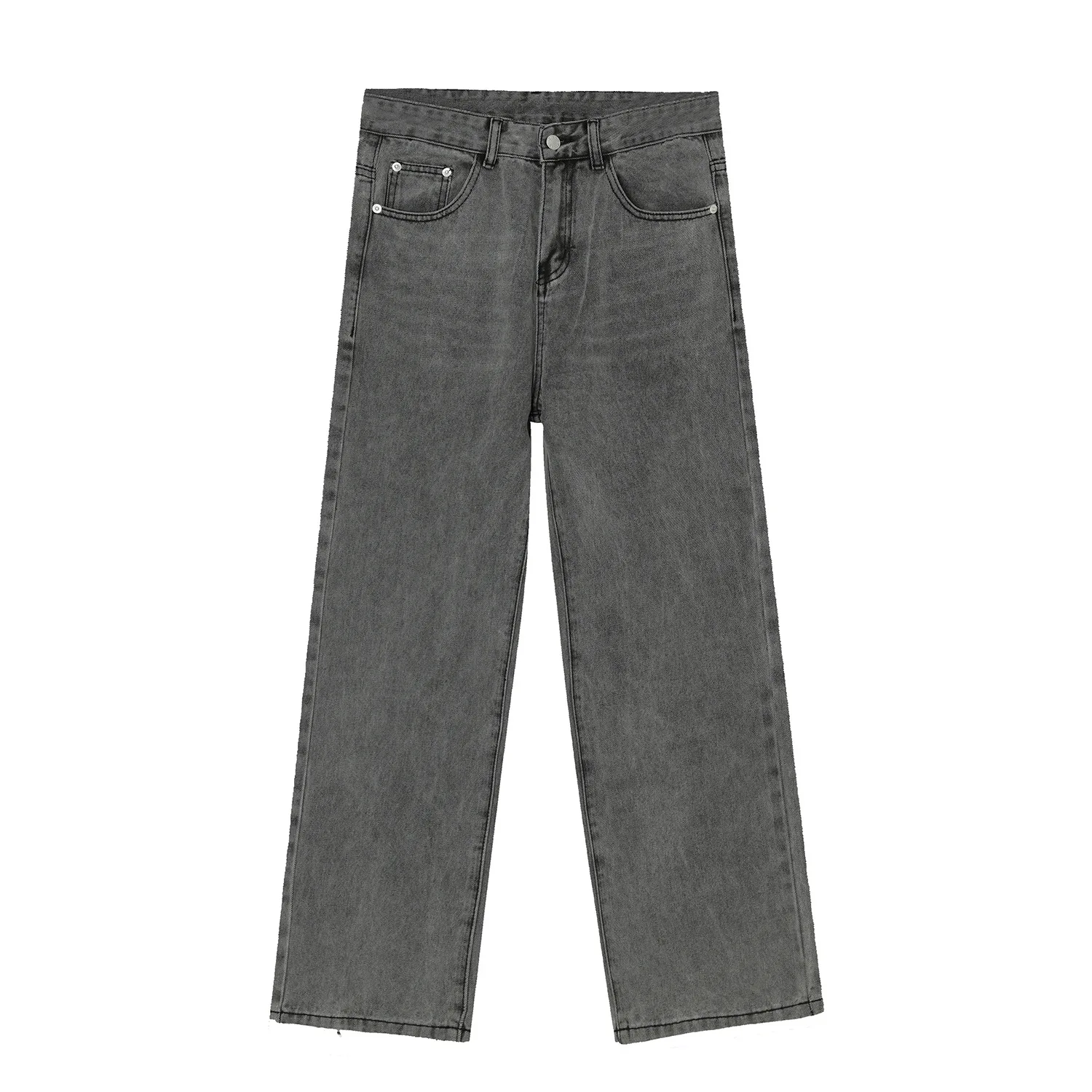 

Casual Basic Style Straight Denim Jeans Trousers for Male Vintage Fashion Loose Japan Korea Streetwear Hip Hop Denim Pant Men