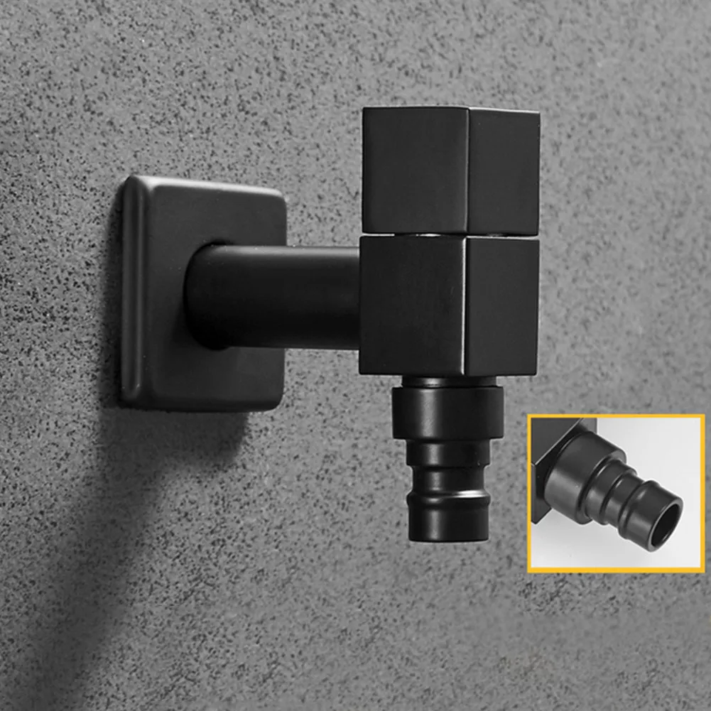 

Black Brass Wall Mounted Bathroom Washing Machine Faucet Toilet Mop Pool Taps Connection G1/2\" For Kitchen