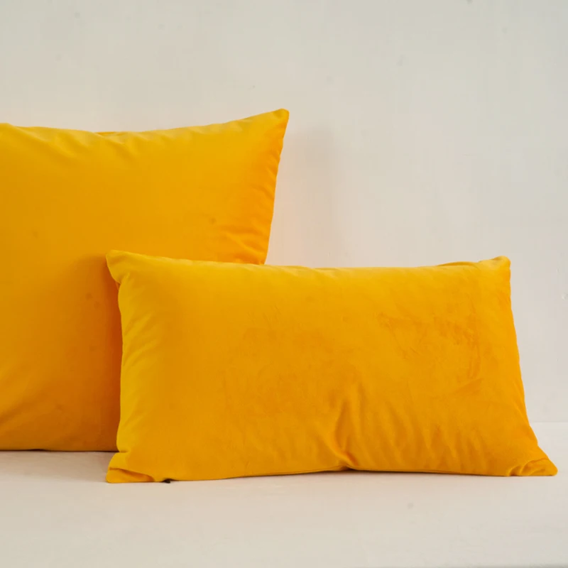 Высококачественная мягкая бархатная желтая шелковая наволочка для подушки