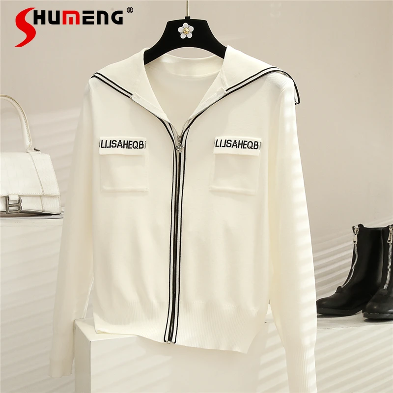 

Новинка 2021, Ранняя осень, Женская свободная модель, женский модный простой топ с капюшоном, однотонный трикотажный матросский воротник