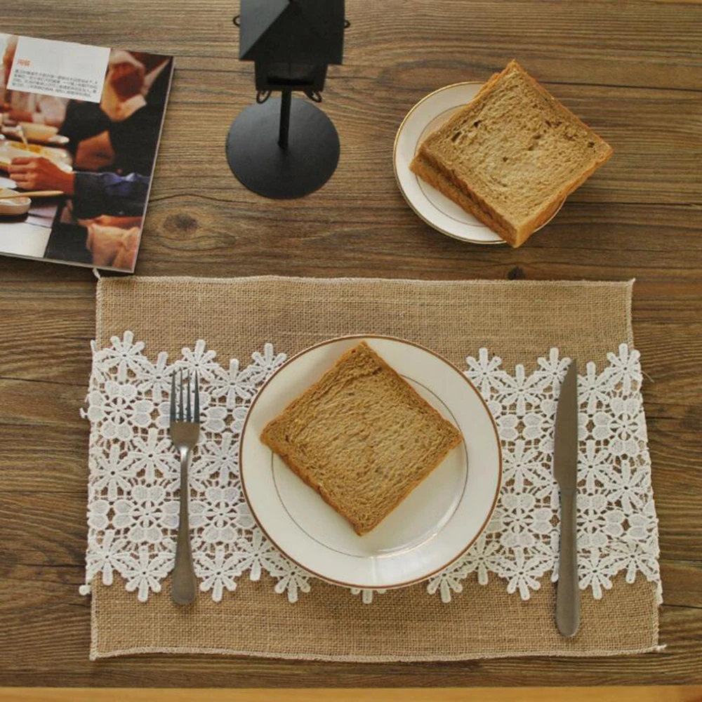 1 шт. натуральный джутовый коврик из мешковины теплоизоляционный украшение для
