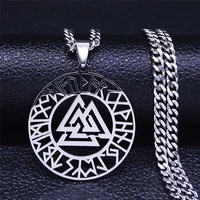 divination letters viking three mountain stainless steel necklaces womenmen silver color letter necklace jewelry collares nxs05