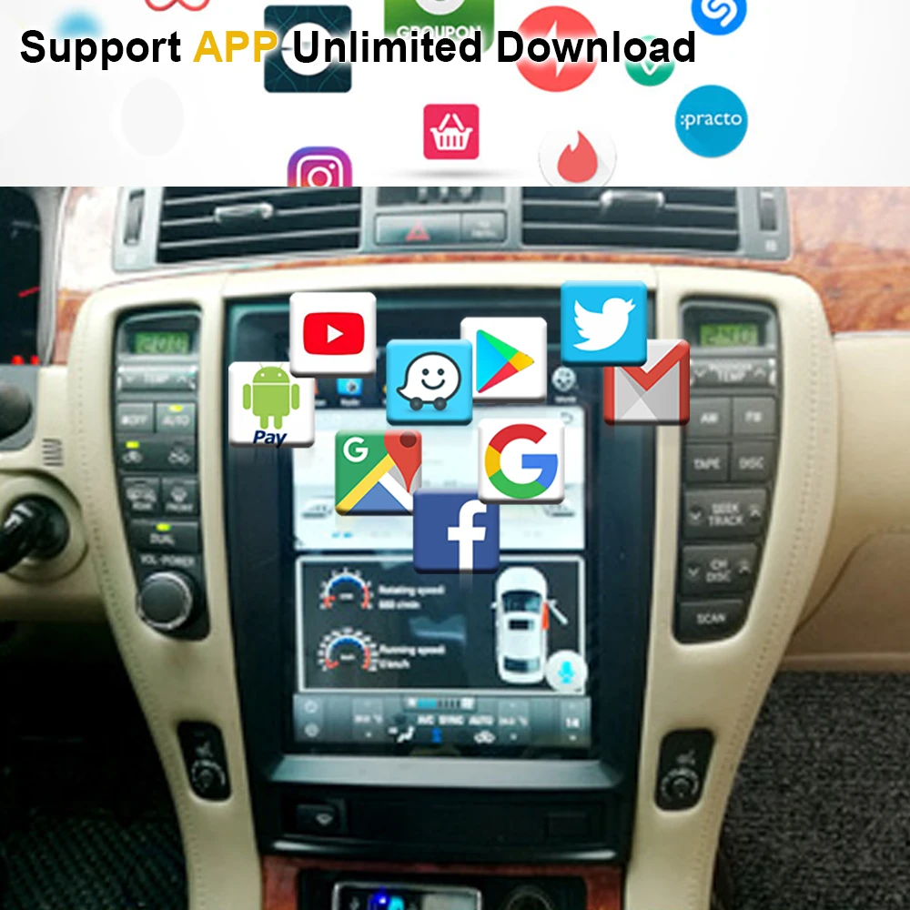 Автомобильный GPS-навигатор на Android 9 0 в стиле Tesla для TOYOTA CROWN 2008-2012 радио стерео