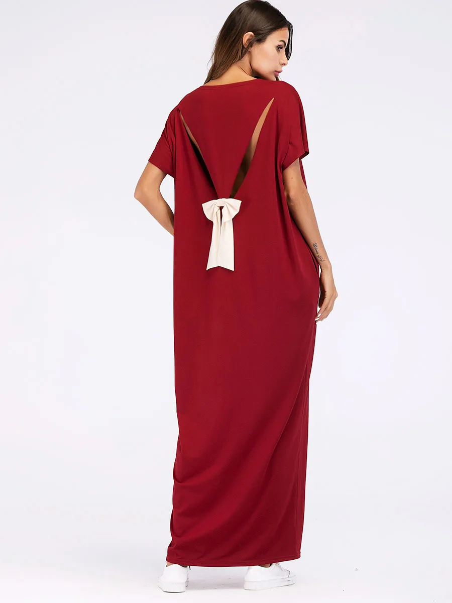 Мусульманское платье Мусульманская одежда с бантом Caftan Marocain Abaya Femme Musulman Длинное