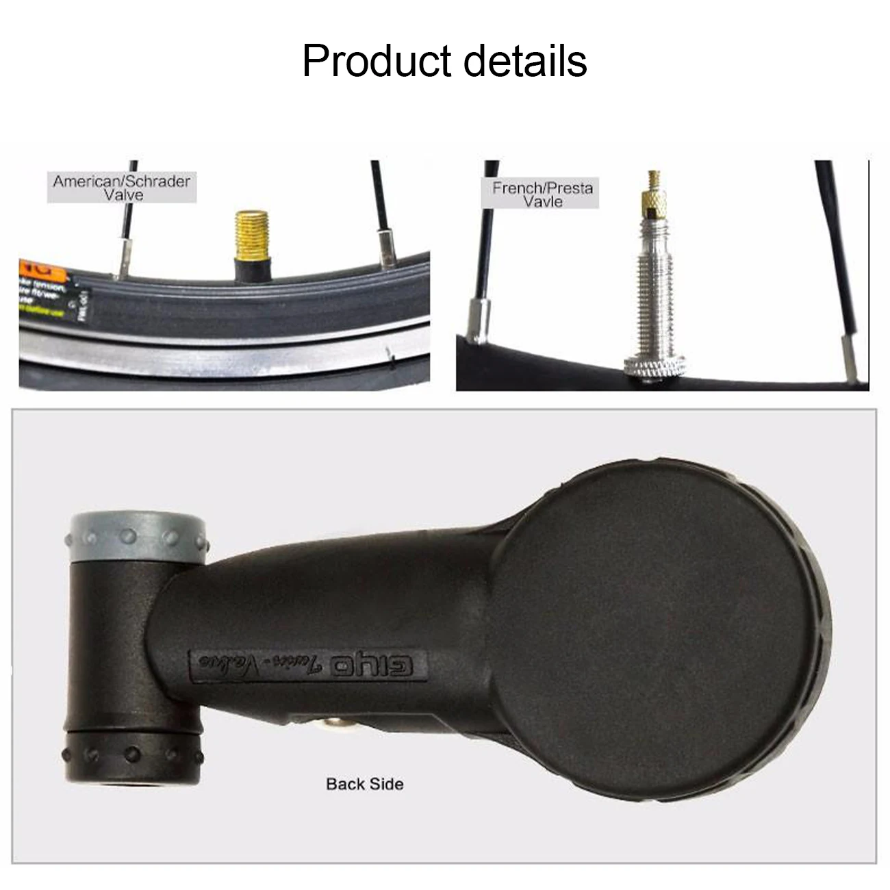 

Bicycle Tire Pressure Gauge Portable MTB Road Bike Inflation Meter Barometer Dual Valves for Bike Car Truck Motorcycle