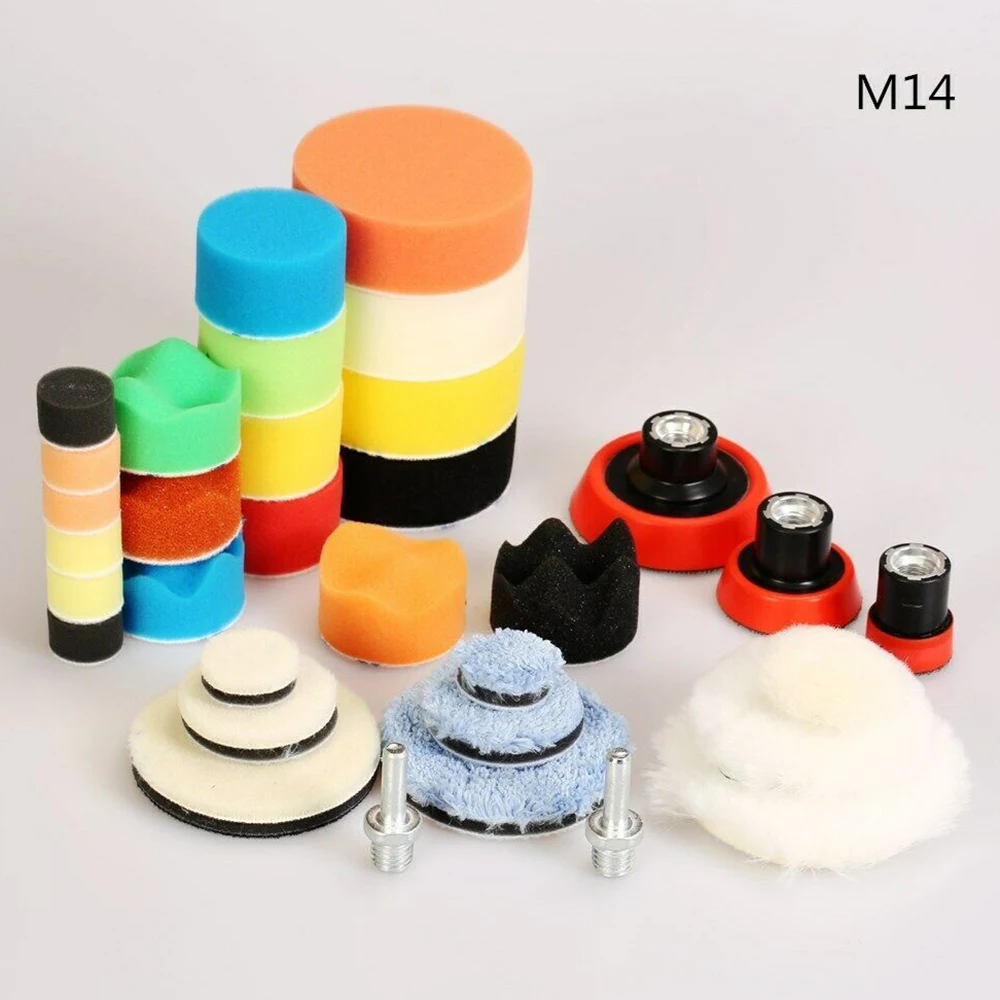 

Waxing Pad 6Pcs 1inch2inch3Inch Car Polishing Pads Buffing Pads Backing Plate Pad Drill Adapter M14 Wool Pad
