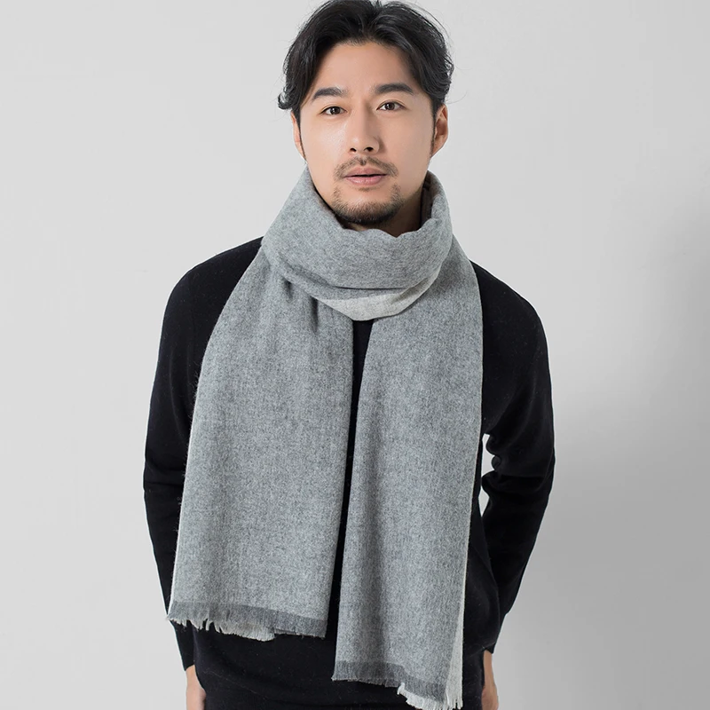 Winter New 100% Pure Wool Scarves Men Neck Warmer Plaid Cashmere Echarpe Wraps Man's Autumn Fine Scarf Foulard Hombre Hiver |