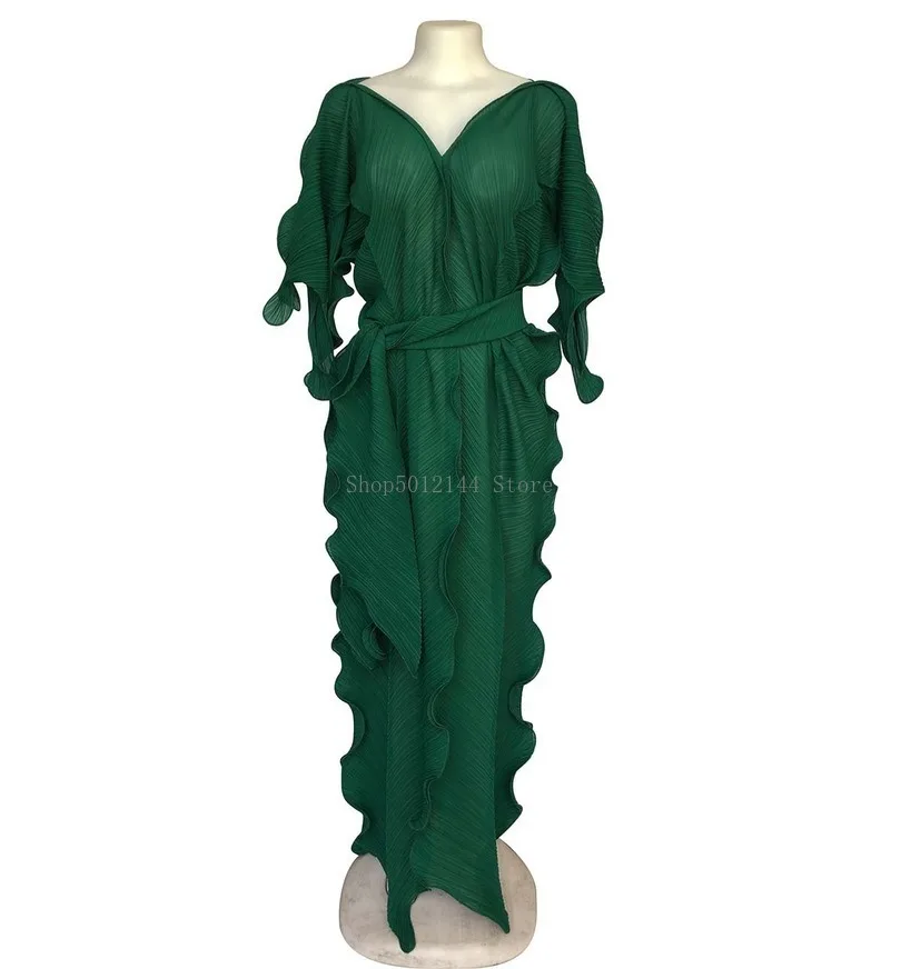 New African Dresses for Women Dashiki Falbala Dress Clothes Bazin Riche Sexy Pleat V-neck Long Africa Maxi Woman | Тематическая