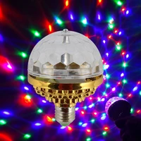 2 pcs colorful stage light e27 mini rgb rotating magic ball lights led family party mood lamp for home discos christmas carnival