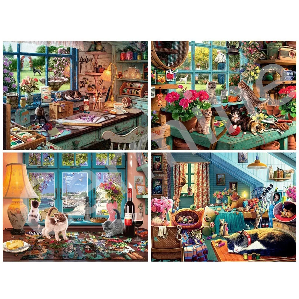 

DIY 5D Diamond Painting Landscape Sweet Family Cross Stitch Cat Rhinestones Picture Full Round&Square Drill Home Decoration Gift