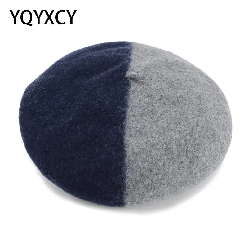 Шерстяного фетра берет Для женщин зимние Шапки художник плоская кепка шапка в