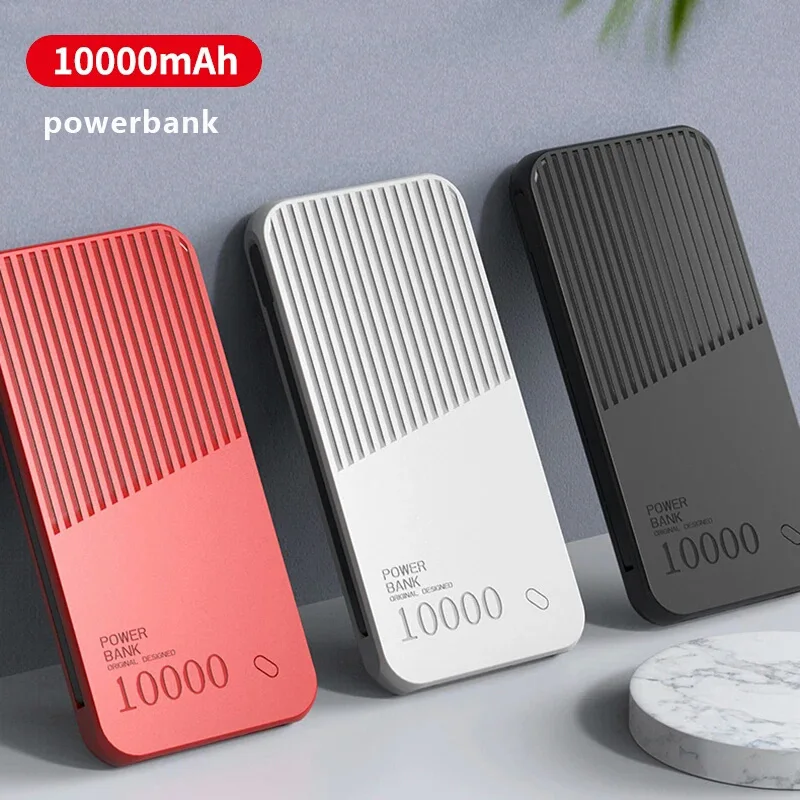 Внешний аккумулятор 10000 мАч Встроенный кабель micro type c внешний для телефонов iPhone Huawei Xiaomi|Внешние