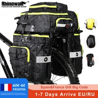 rhinowalk mountain road bicycle bike 3 in 1 trunk bags cycling double side rear rack tail seat pannier pack luggage carrier