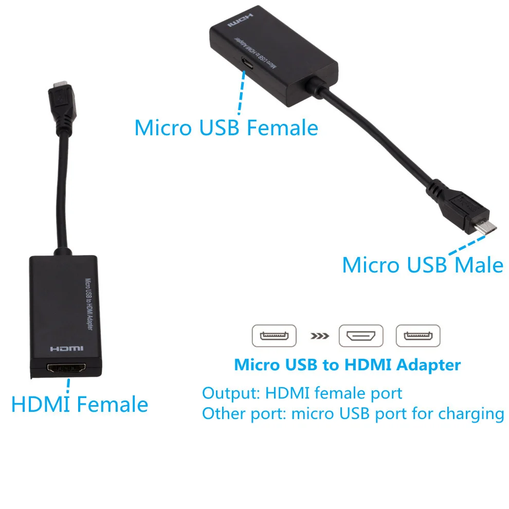 Micro USB 2 0 к HDMI совместимый кабель HD 1080P LccKaa для Android Samsung/HTC/LG конвертер Mini