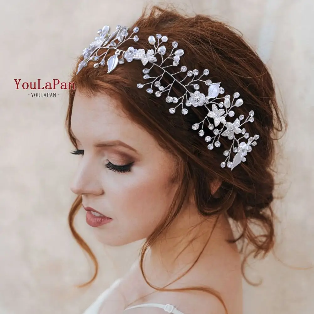 

TOPQUEEN HP236 Women Tiara Bridal Headpiece Leaves Wedding Hair Piece Vintage Women's Hair Accessories Bride Flower Headband