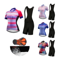 fashion women lycra road bike clothing bib gel shorts 2022 summer bicycle clothes mtb suit female cycling jersey set uniform kit