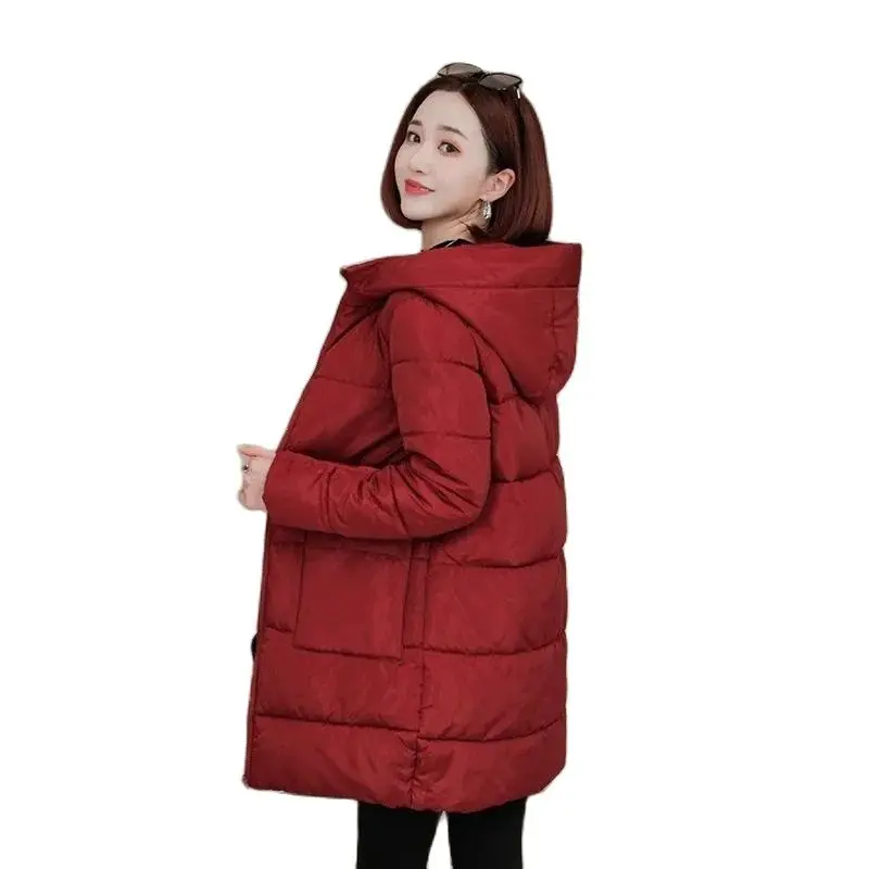 

Winter Coat 2022 New Parka Female Mother Wear Cotton-Padded Jacket Women's Long And Fat MM Loose Thick Down Coat Hooded Size