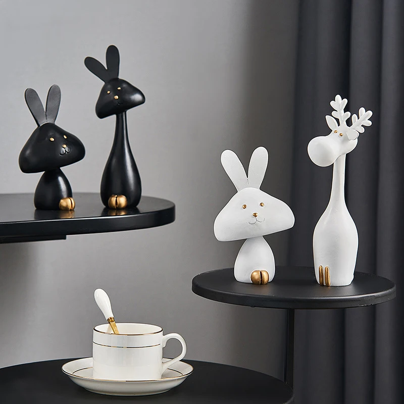 

Best selling new style good quality Cute Rabbit Resin Interior animal ornaments Cool Best selling new style good quality High