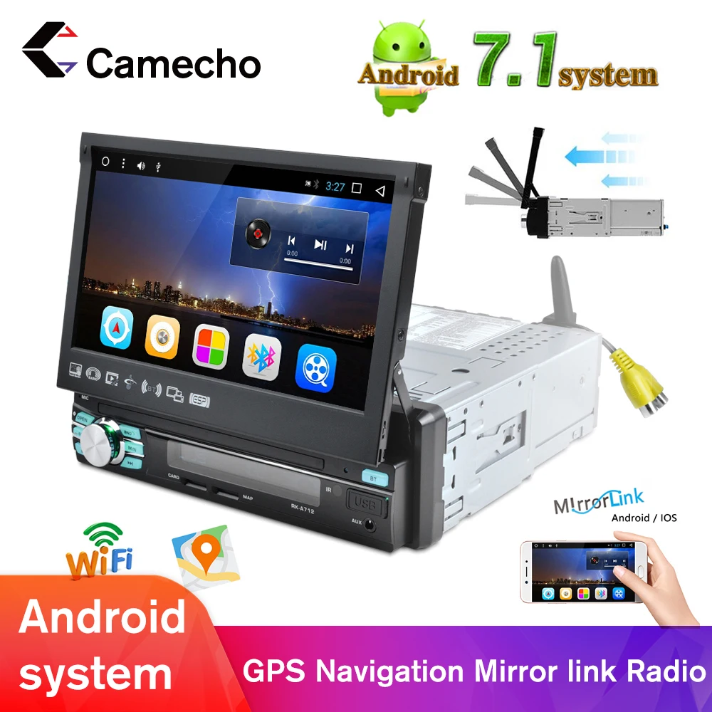 Camecho gps навигация автомобильное радио 1 Din мультимедиа для Android MP5 плеер wifi Bluetooth