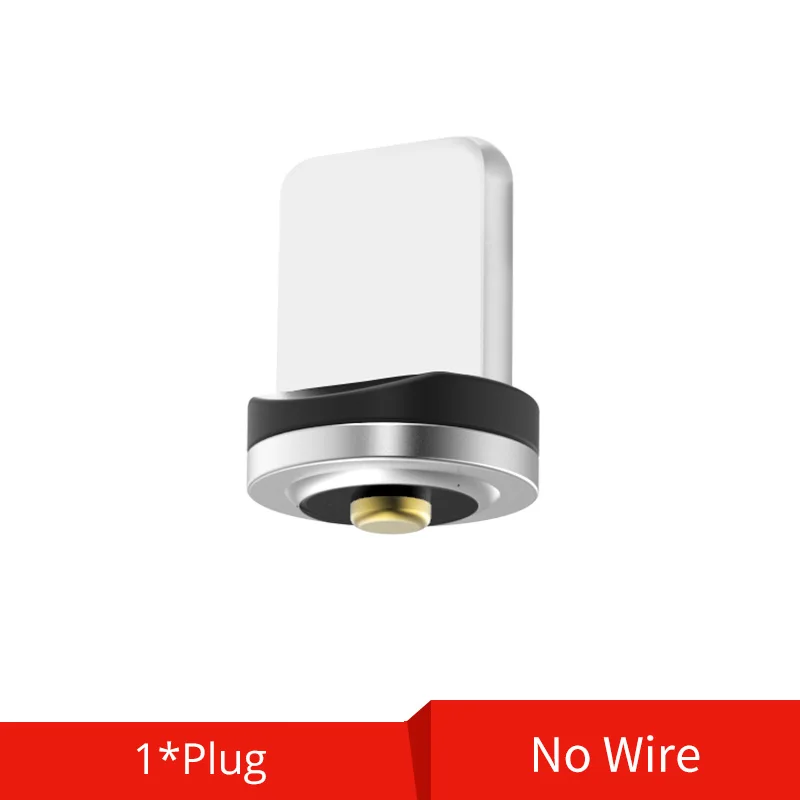 Only Plug No Wire TOPK 1 м светодиодный магнитный кабель для iPhone Xs Max Xr 8 7 6 магнитная зарядка usb type C кабель и Micro USB кабель для samsung Xiaomi huawei USB C - Цвет: Only Plug No Wire