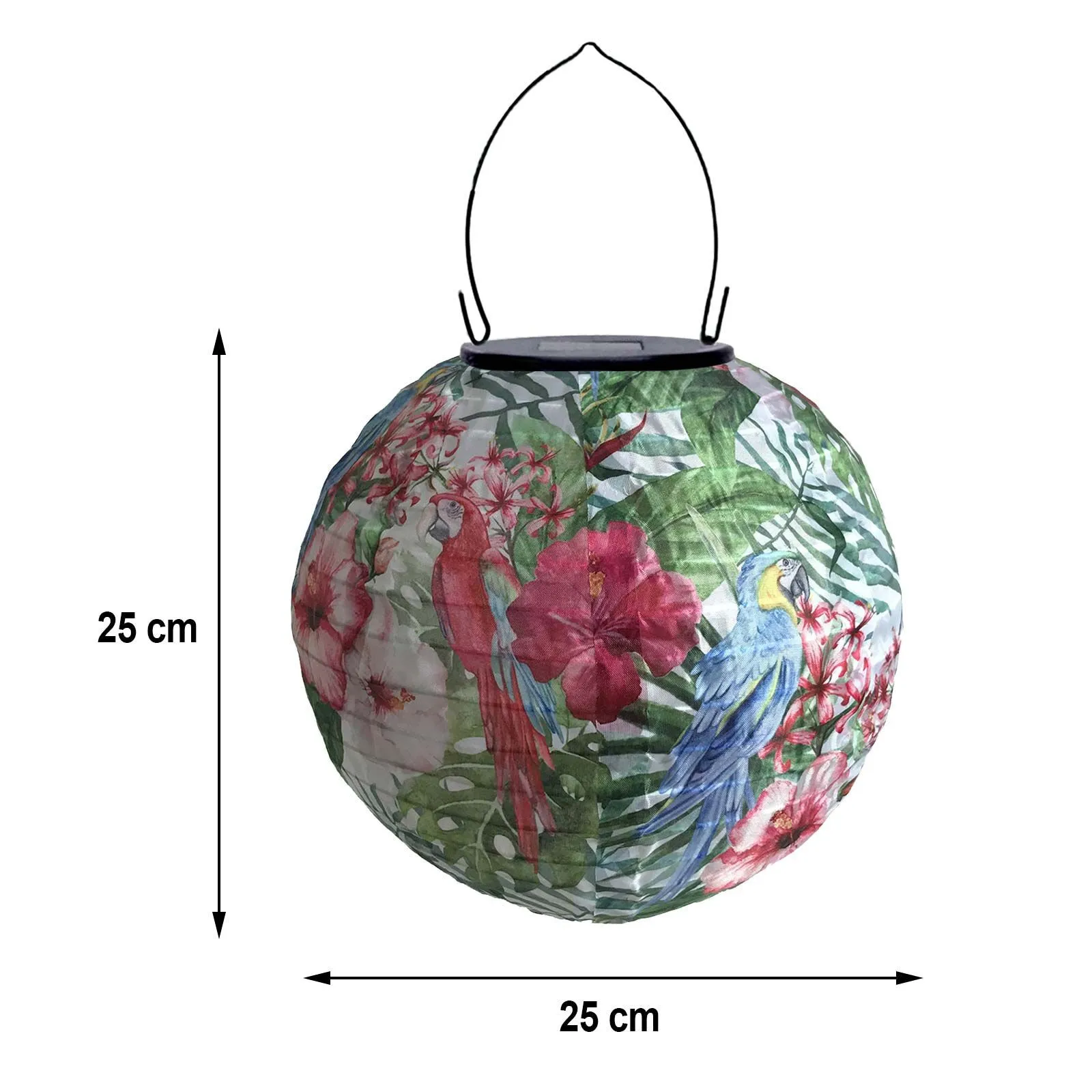 

Solar Lantern Nylon Cloth Lantern Garden Decoration Light 10-inch Parrot+8-inch Tropical Rainforest Warm Light Home Decoration