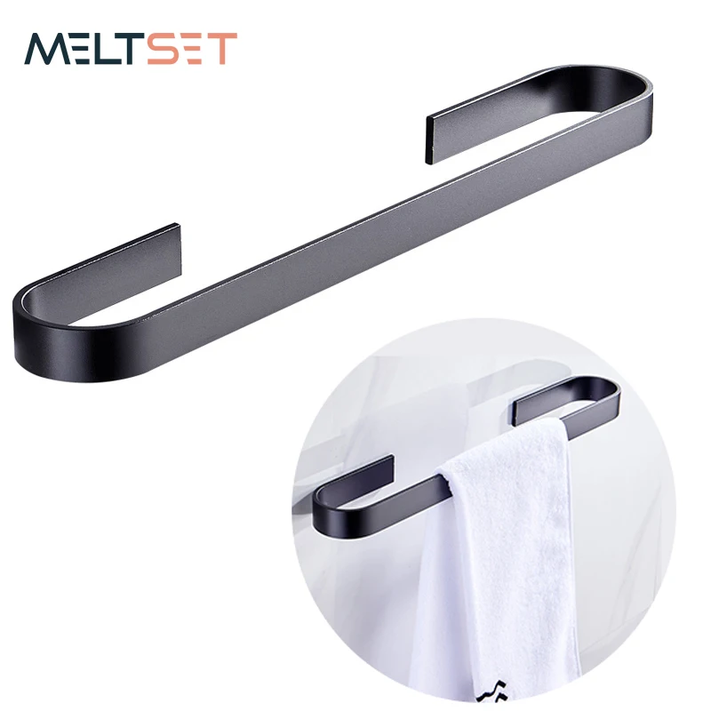 

25/45cm Bathroom Towels Rack Wall Mounted Towel Hanger Holder Aluminum Towel Bar Bathroom Kitchen Organizer Storage shelf