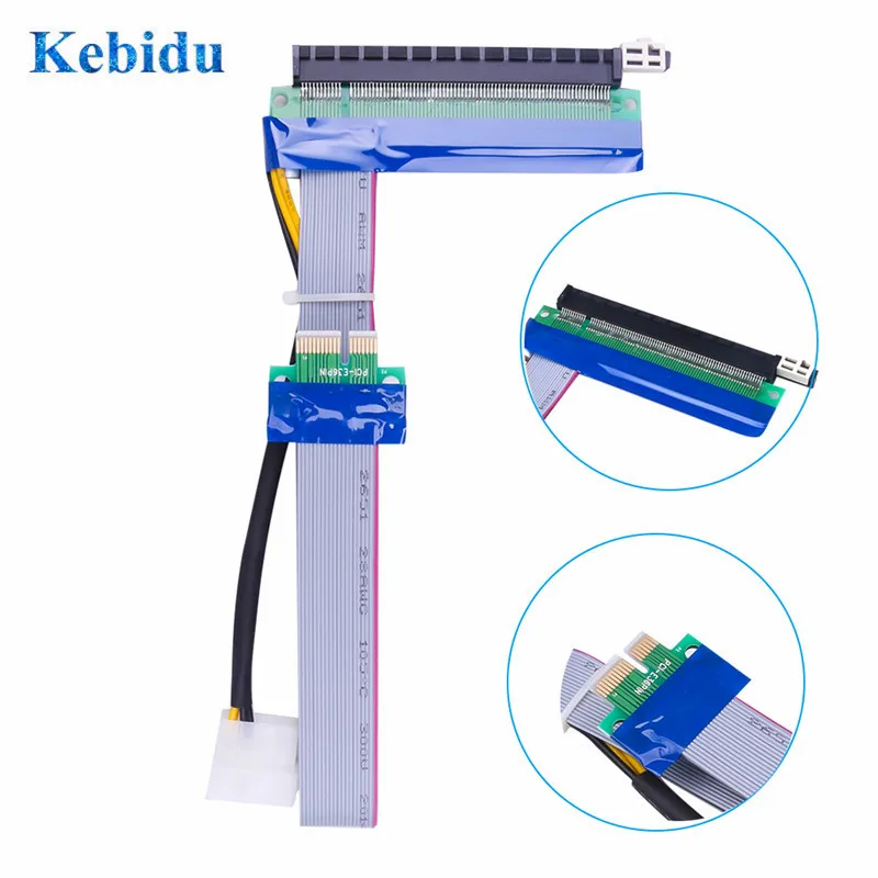 Kebidu PCI E PCI-E Экспресс 1X до 16X Райзер карта расширения ленточный конвертер