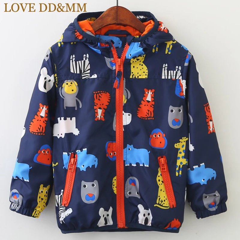 LOVE DD&ampMM Girls Coat New Children's Cartoon Dinosaurs Hooded Casual Zipper Jacket Kids Clothes Sweet Costume | Детская одежда и