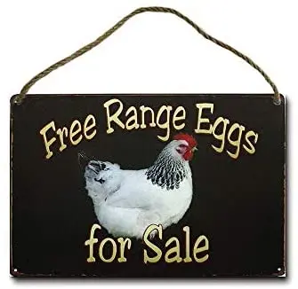 

Metal Sign 8x12 Inch Free Range Eggs for Sale Wall Decor Hanging Sign