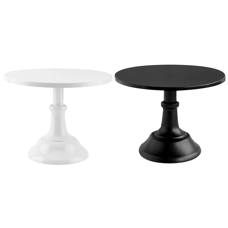 

2 шт. 12-дюймовая железная круглая подставка для торта Подставка для тарелок подставка для десертов Свадебная вечеринка высота 8,66 дюйма-белы...