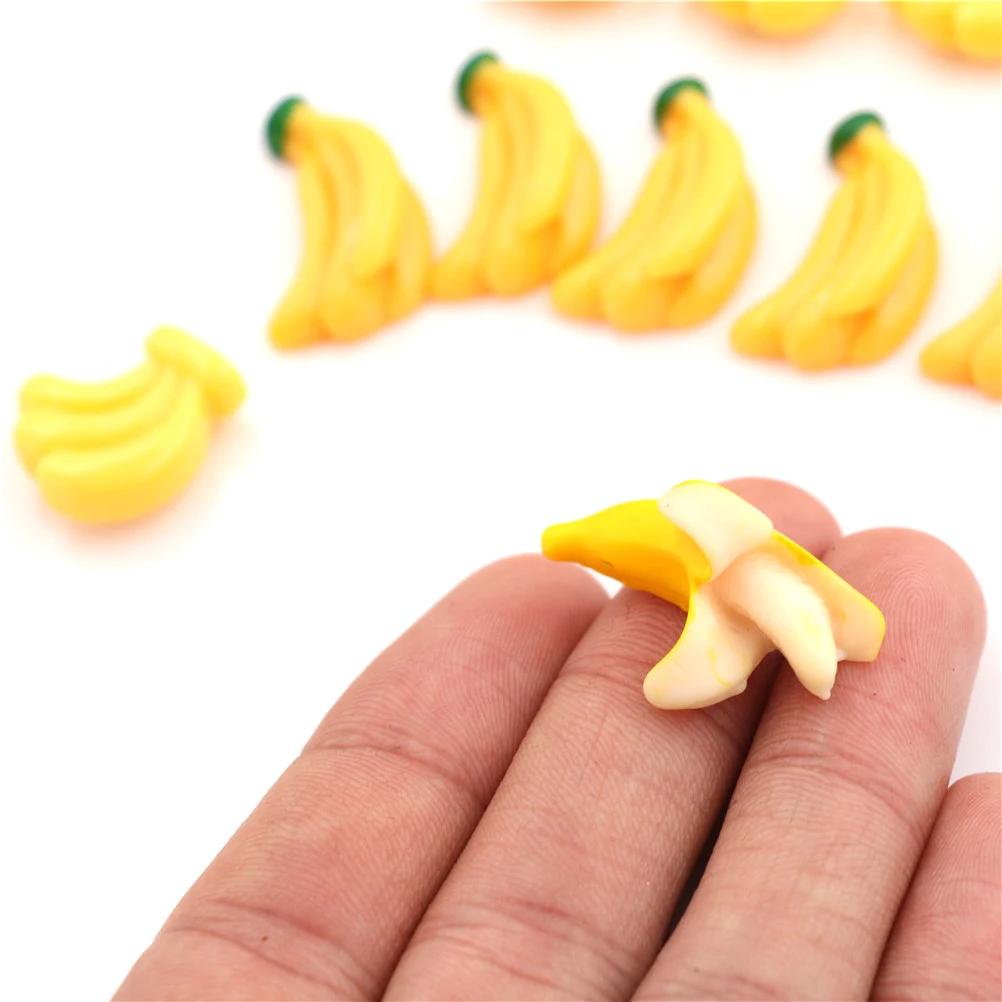 

5Pcs Kawaii DIY Embellishment Accessories Resin Artificial Fake Miniature Food Fruit Banana Play DollHouse Toy Decorative Craft